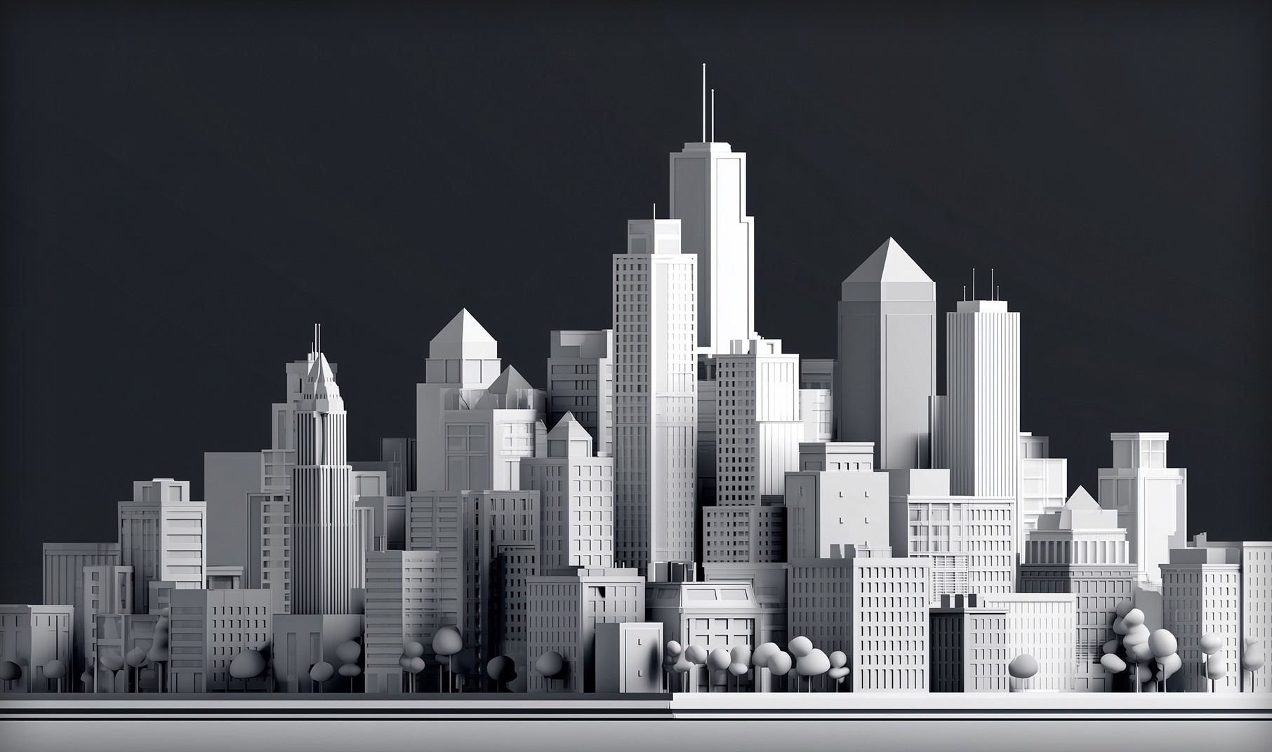 近未来のビル群のイメージ画像